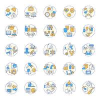 Life idioms multi color concept icons. Personal growth, development. Success, knowledge. Icon pack. Round shape illustrations for infographic, presentation. Abstract idea vector