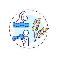 Roll with punches multi color concept icon. Difficult situation, adaptability. Round shape line illustration. Abstract idea. Graphic design. Easy to use in infographic, presentation vector