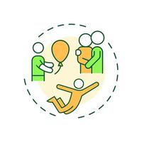 Let bygones be bygones multi color concept icon. Forgiveness, relationships. Conflict resolution. Round shape line illustration. Abstract idea. Graphic design. Easy to use in infographic vector