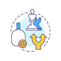 Ball in your court multi color concept icon. Personal responsibility. Decision, action. Round shape line illustration. Abstract idea. Graphic design. Easy to use in infographic, presentation vector