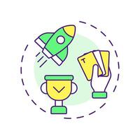 Go big or go home multi color concept icon. Winning competition. Success, achievement. Round shape line illustration. Abstract idea. Graphic design. Easy to use in infographic, presentation vector