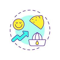 Turn lemons into lemonade multi color concept icon. Resilience, adaptability. Success, positive. Round shape line illustration. Abstract idea. Graphic design. Easy to use in infographic, presentation vector