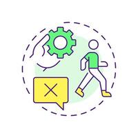 Actions speak louder than words multi color concept icon. Work process, personal efficiency. Round shape line illustration. Abstract idea. Graphic design. Easy to use in infographic, presentation vector