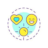 Live laugh love multi color concept icon. Positive energy, happiness. Emotions, mindset. Round shape line illustration. Abstract idea. Graphic design. Easy to use in infographic, presentation vector