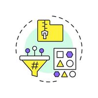 Category creation multi color concept icon. Structuring and organizing goods for platform. Feature of PIM. Round shape line illustration. Abstract idea. Graphic design. Easy to use in presentation vector
