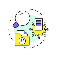 Product data enrichment multi color concept icon. Additional attributes of e commerce goods. Feature of PIM. Round shape line illustration. Abstract idea. Graphic design. Easy to use in presentation vector