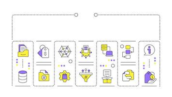 Product information management word concept isolated on white. PIM strategy for business development. Creative illustration banner surrounded by editable line colorful icons vector