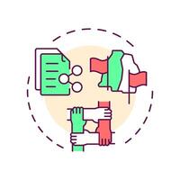 Cross border cooperation multi color concept icon. Four filter model of integrated border management. Round shape line illustration. Abstract idea. Graphic design. Easy to use in promotional material vector