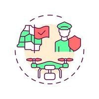 Internal control and return multi color concept icon. Migration. Four filter model of IBM system. Round shape line illustration. Abstract idea. Graphic design. Easy to use in promotional material vector