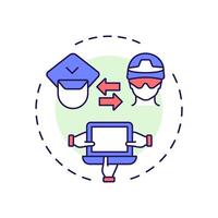 Inter agency cooperation multi color concept icon. Collaboration between agencies. IBM coordination. Round shape line illustration. Abstract idea. Graphic design. Easy to use in promotional material vector