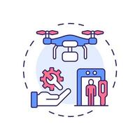 Technical integration multi color concept icon. Security improvement. Area of IBM collaboration. Round shape line illustration. Abstract idea. Graphic design. Easy to use in promotional material vector