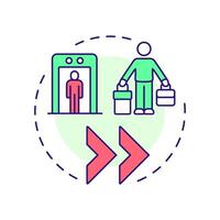 Smoother border crossings multi color concept icon. Travel. Benefit of boundaries management. Round shape line illustration. Abstract idea. Graphic design. Easy to use in promotional material vector