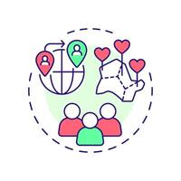 Management of migration flows multi color concept icon. National security. Benefit of border regulation. Round shape line illustration. Abstract idea. Graphic design. Easy to use in presentation vector