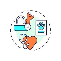 Veterinary inspection services multi color concept icon. Health standards. Integrated border management. Round shape line illustration. Abstract idea. Graphic design. Easy to use in presentation vector