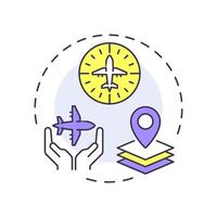 Aeronautical navigation multi color concept icon. Aircraft tracking, flight management. Round shape line illustration. Abstract idea. Graphic design. Easy to use in article, blog post vector