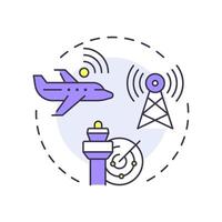 Aeronautical communication multi color concept icon. Tower control, technology. Flight management. Round shape line illustration. Abstract idea. Graphic design. Easy to use in article, blog post vector