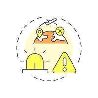 Airspace infringement multi color concept icon. Air traffic control, regulation. Alert, restriction. Round shape line illustration. Abstract idea. Graphic design. Easy to use in article, blog post vector