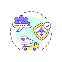 Enhanced aviation safety multi color concept icon. Flight security, aircraft maintenance. Round shape line illustration. Abstract idea. Graphic design. Easy to use in article, blog post vector