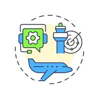 Air traffic control multi color concept icon. Communication systems. Service, technology. Round shape line illustration. Abstract idea. Graphic design. Easy to use in article, blog post vector