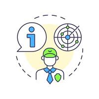 Flight information services multi color concept icon. Air traffic control, operator. Round shape line illustration. Abstract idea. Graphic design. Easy to use in article, blog post vector