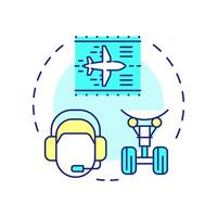 Approach control multi color concept icon. Flight operator, controller. Terminal maneuvering. Round shape line illustration. Abstract idea. Graphic design. Easy to use in article, blog post vector