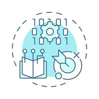 ITIL soft blue concept icon. Software development, programming. Goal focus, milestone. Round shape line illustration. Abstract idea. Graphic design. Easy to use in blog post, presentation vector