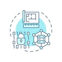 Service design soft blue concept icon. Software development, programming. Source code, binary. Round shape line illustration. Abstract idea. Graphic design. Easy to use in blog post, presentation vector