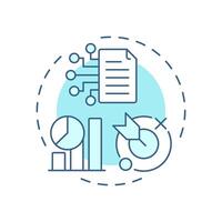 Service strategy soft blue concept icon. Statistical metrics, efficiency. Goal target, documentation. Round shape line illustration. Abstract idea. Graphic design. Easy to use in blog post vector