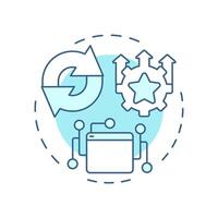Continual service improvement soft blue concept icon. Performance measurement, customer feedback. Round shape line illustration. Abstract idea. Graphic design. Easy to use in blog post vector
