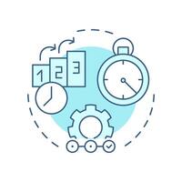 Progress iteratively with feedback soft blue concept icon. Efficiency, productivity. Round shape line illustration. Abstract idea. Graphic design. Easy to use in blog post, presentation vector