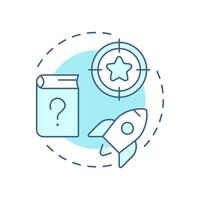 Keep it simple and practical soft blue concept icon. Target goal, milestone. Professional, workflow. Round shape line illustration. Abstract idea. Graphic design. Easy to use in blog post vector