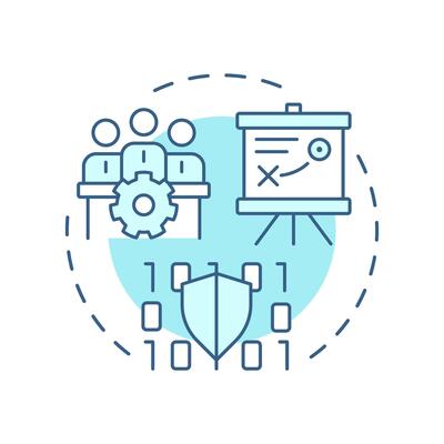 General practices soft blue concept icon. Software development, source code. Planning, strategy. Round shape line illustration. Abstract idea. Graphic design. Easy to use in blog post