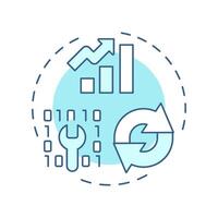 Service practices soft blue concept icon. Source code, software engineering. Efficiency chart. Round shape line illustration. Abstract idea. Graphic design. Easy to use in blog post, presentation vector