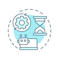 Optimize and automate soft blue concept icon. Workflow efficiency, productivity. Round shape line illustration. Abstract idea. Graphic design. Easy to use in blog post, presentation vector