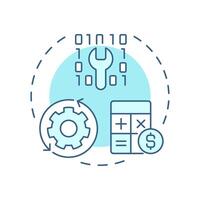 Optimize it resources soft blue concept icon. Cost efficiency, software development. Round shape line illustration. Abstract idea. Graphic design. Easy to use in blog post, presentation vector