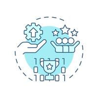 Improves service delivery soft blue concept icon. Teamwork organization, customer satisfaction. Round shape line illustration. Abstract idea. Graphic design. Easy to use in blog post vector