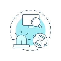 Faster incident detection soft blue concept icon. Problem solving, service maintenance. Round shape line illustration. Abstract idea. Graphic design. Easy to use in blog post, presentation vector