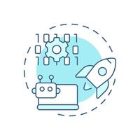 Technical practices soft blue concept icon. Software development, service management. Round shape line illustration. Abstract idea. Graphic design. Easy to use in blog post, presentation vector