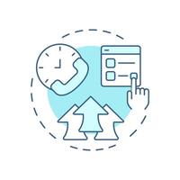 Improved it support soft blue concept icon. Customer service, experience. Resolution time. Round shape line illustration. Abstract idea. Graphic design. Easy to use in blog post, presentation vector
