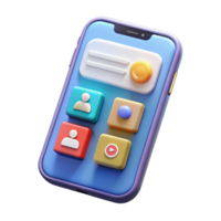 spectaculaire spectaculaire téléphone intelligent affichage social médias app avec transparent Contexte studio qualité png