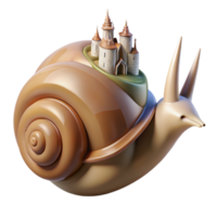 glorious traditional Ultra-detailed, hyper-specific, photorealistic render of a single, giant snail shell with a miniature city built inside with Transparent Background artisan png
