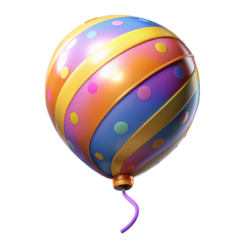 utsökt distingerad färgrik ballong, festlig design, med transparent bakgrund png