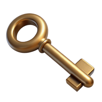 fascinante apaixonado vanguarda hiperespecífico profissional renderizar, isolado Cortar fora do uma solteiro Antiguidade latão chave com transparente fundo artesão png