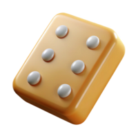 extraordinary tranquil artistic Professional render, isolated cutout of a single domino tile, double six with Transparent Background handcrafted png