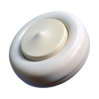 glorious unparalleled Professional render of a single button, round, white Isolated cutout with Transparent Background png