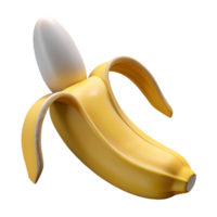 dreamy exquisite Ripe banana peel partially open with Transparent Background studio quality png