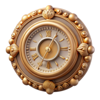 enchanting remarkable Ultra-detailed concept art style isolated cutout of an Art Nouveau clock face, roman numerals, stylized hands, ornate design, with Transparent Background png