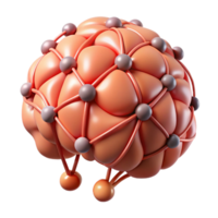 gorgeous energetic art deco A stylized, abstract human brain with interconnected neural pathways, with Transparent Background luxury png