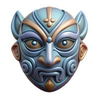 energetic dazzling A single, abstract mask with intricate tribal designs, with Transparent Background luxury png