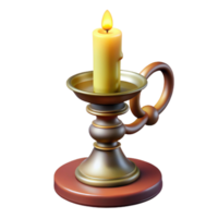 gorgeous industrial Concept art style, hyper-specific, isolated cutout of a vintage candlestick with Transparent Background authentic png
